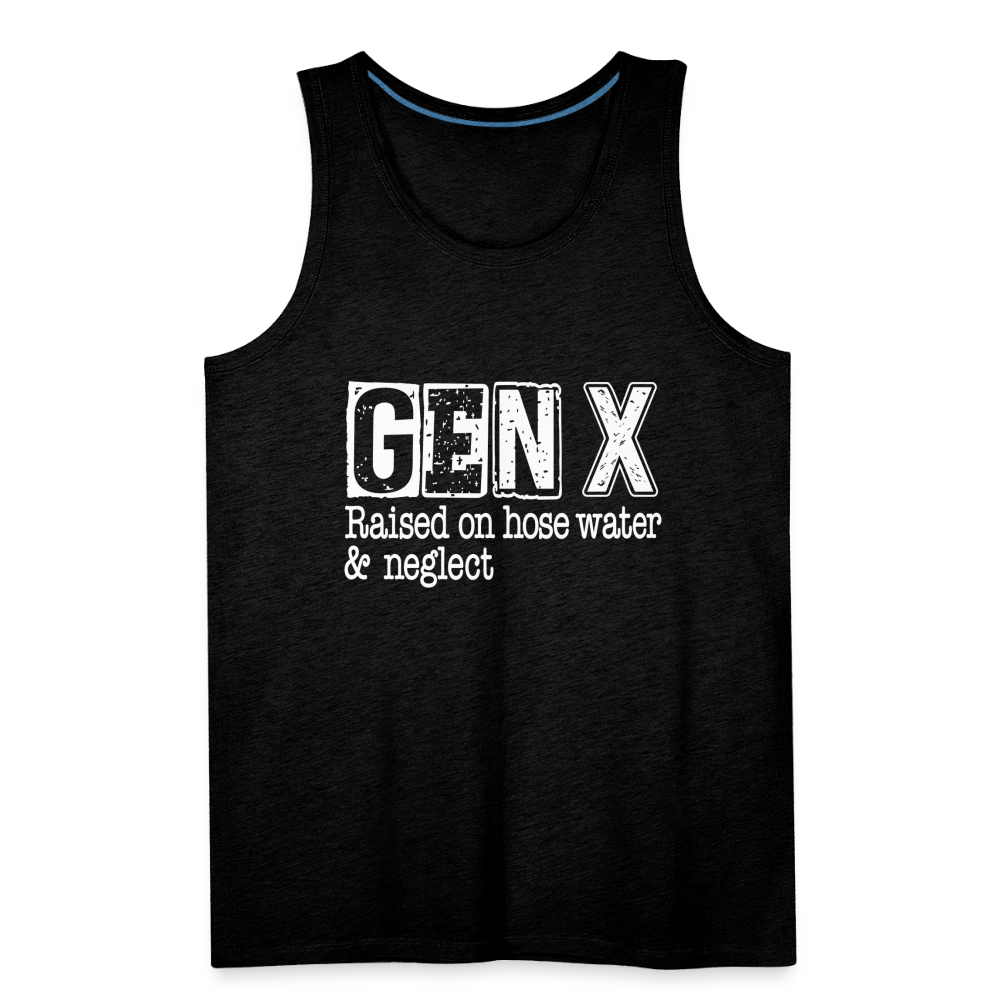 GEN X Men’s Premium Tank Top (Raised on hose water & neglect) - charcoal grey