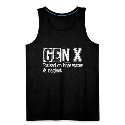 GEN X Men’s Premium Tank Top (Raised on hose water & neglect) - charcoal grey