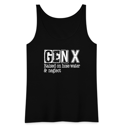 GEN X Women’s Premium Tank Top (Raised on hose water & neglect) - black