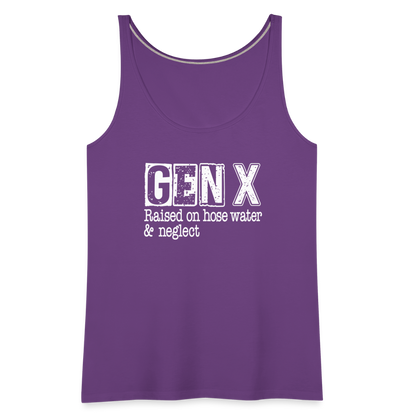 GEN X Women’s Premium Tank Top (Raised on hose water & neglect) - purple