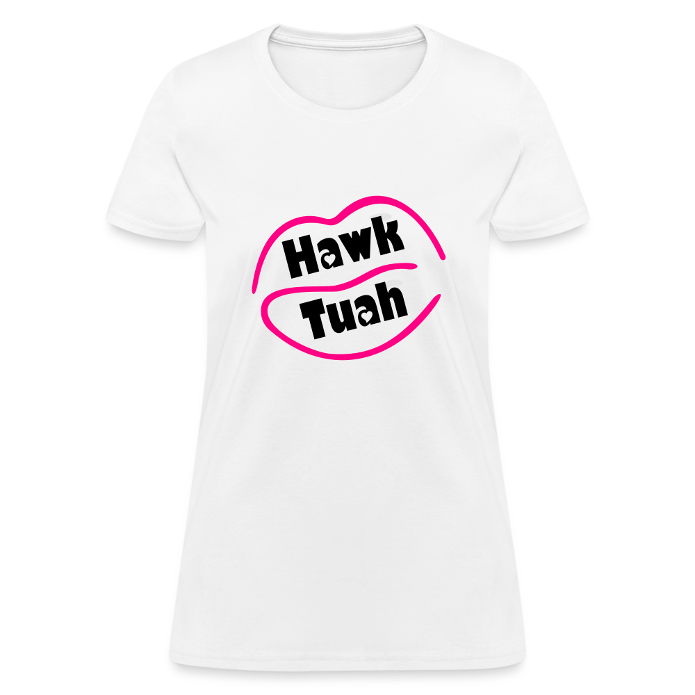 Hawk Tuah Women's Contoured T-Shirt - white