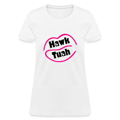 Hawk Tuah Women's Contoured T-Shirt - white