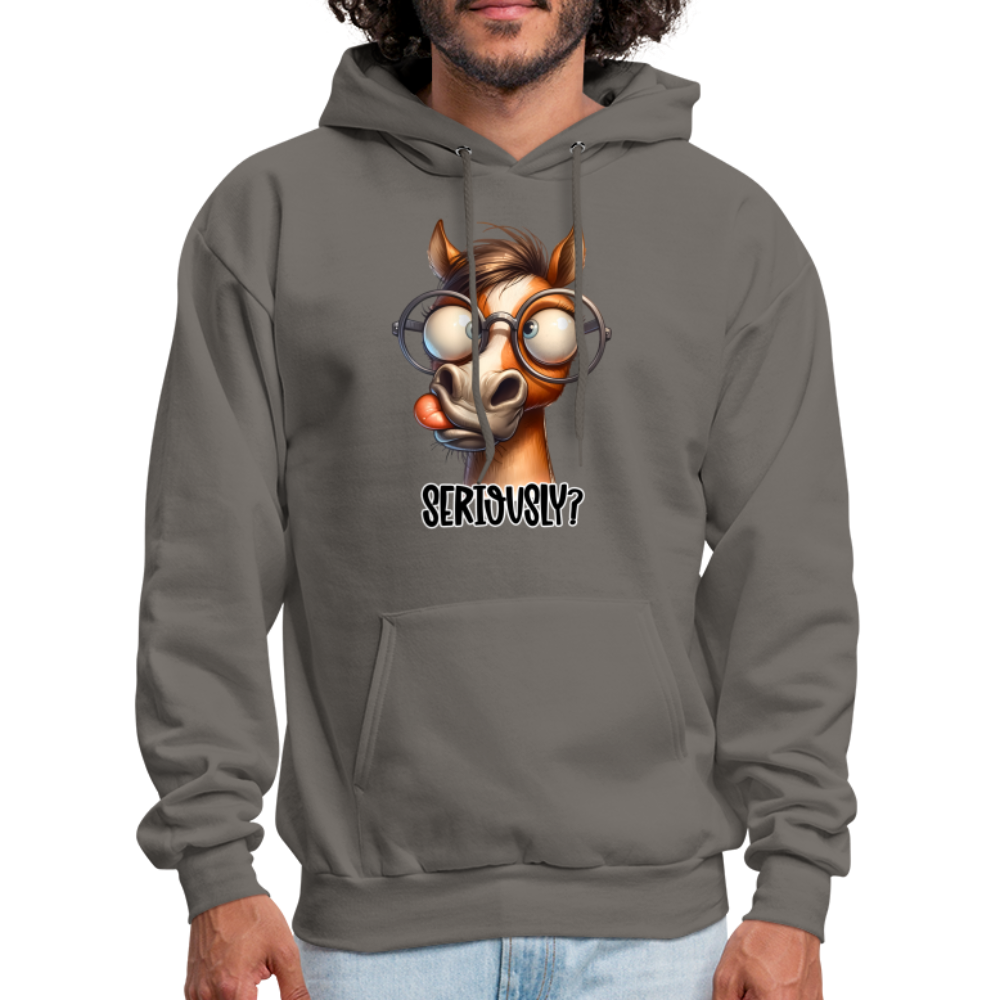Seriously? Hoodie (Funny Horse) - asphalt gray