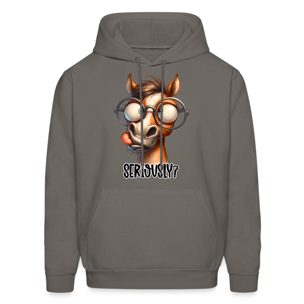 Seriously? Hoodie (Funny Horse) - asphalt gray