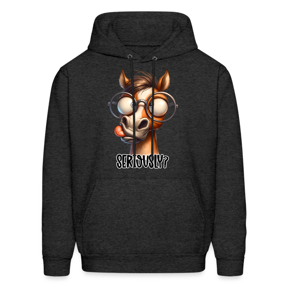 Seriously? Hoodie (Funny Horse) - charcoal grey