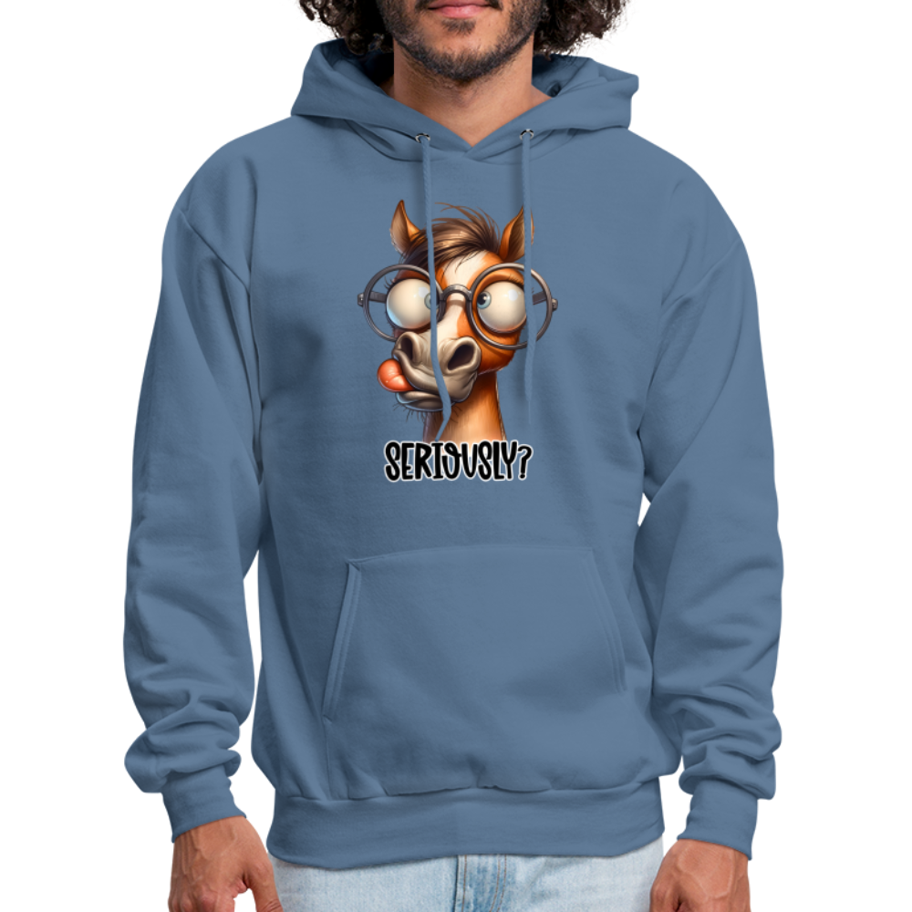 Seriously? Hoodie (Funny Horse) - denim blue