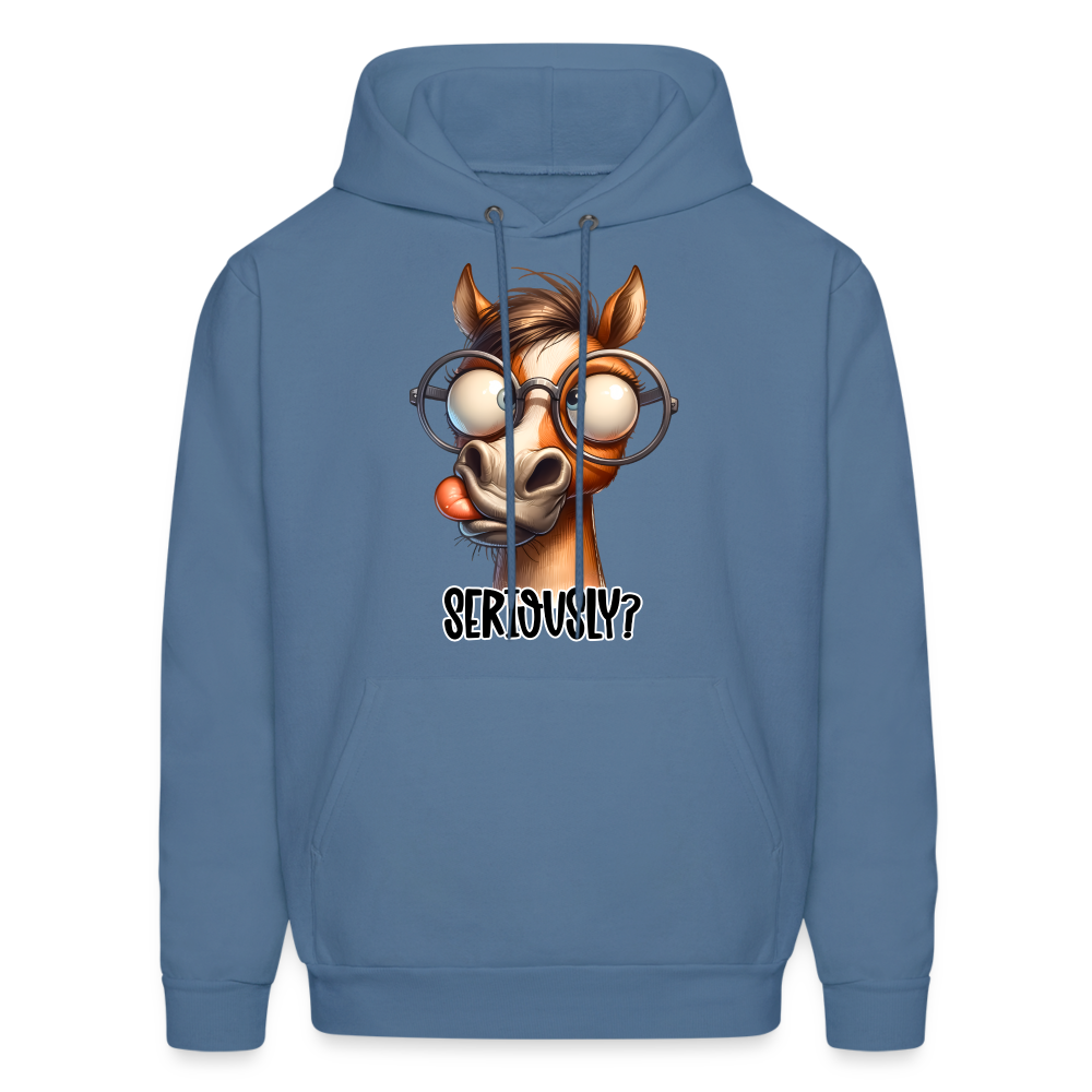 Seriously? Hoodie (Funny Horse) - denim blue
