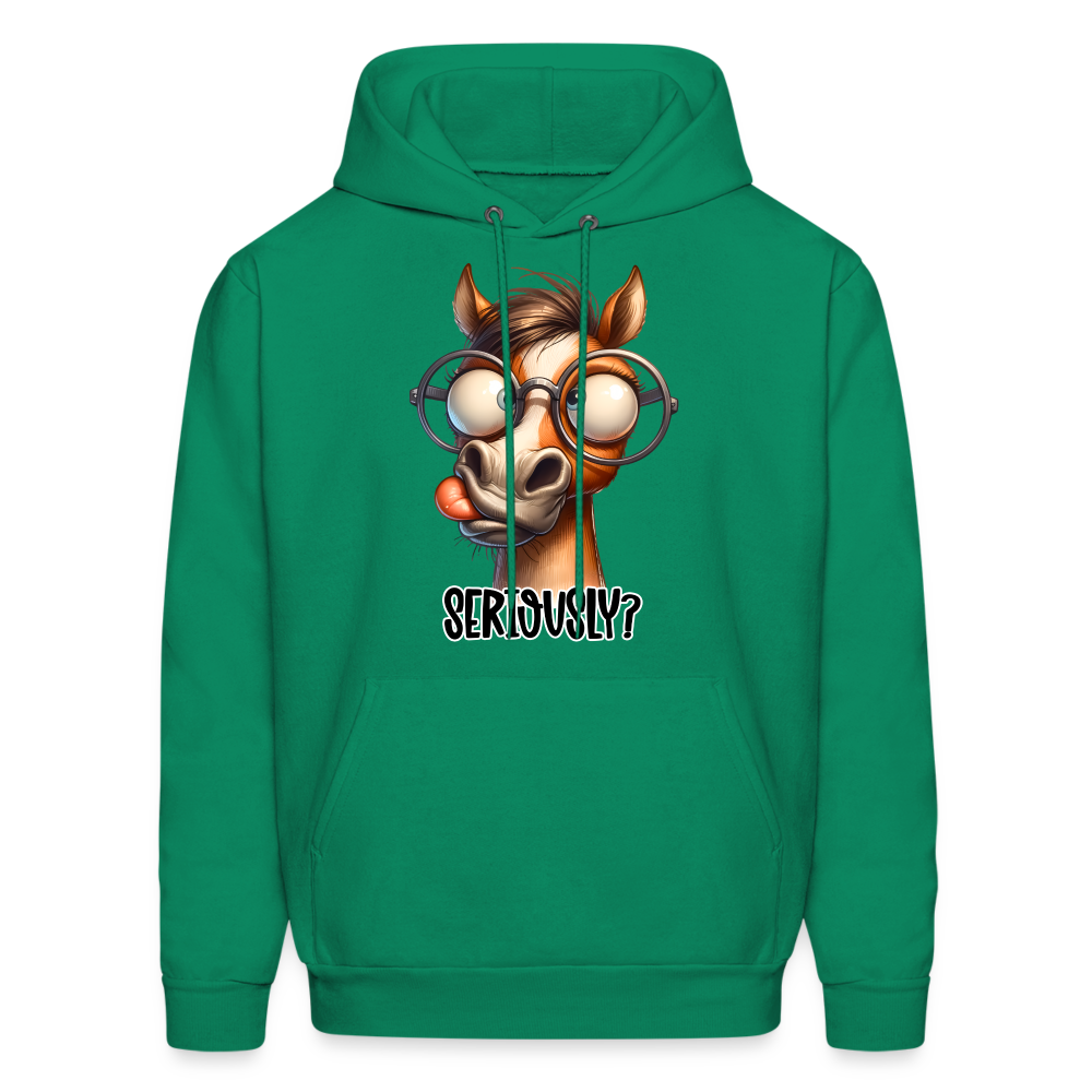 Seriously? Hoodie (Funny Horse) - kelly green