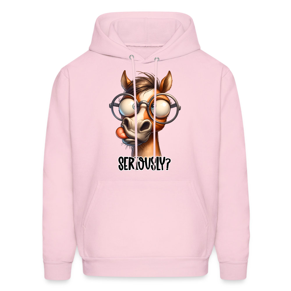 Seriously? Hoodie (Funny Horse) - pale pink
