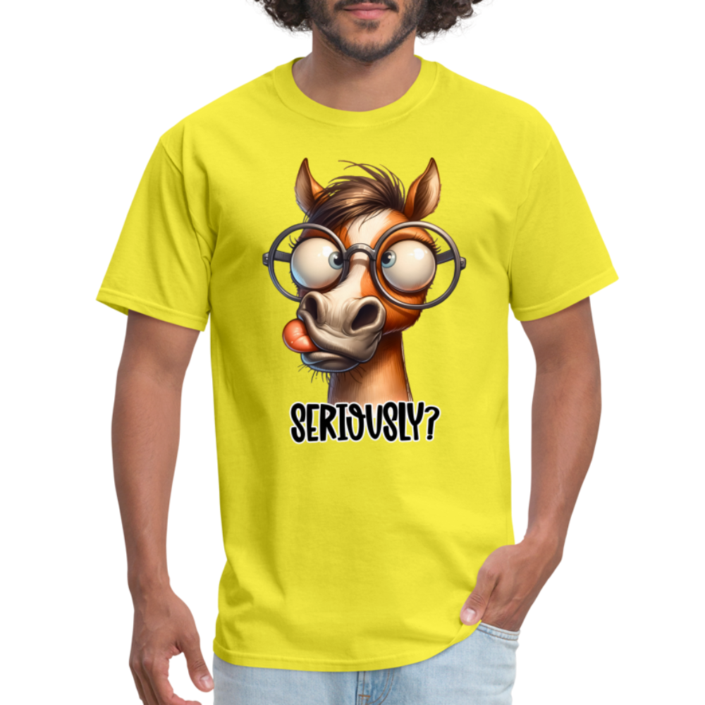 Seriously? T-Shirt (Funny Horse) - yellow