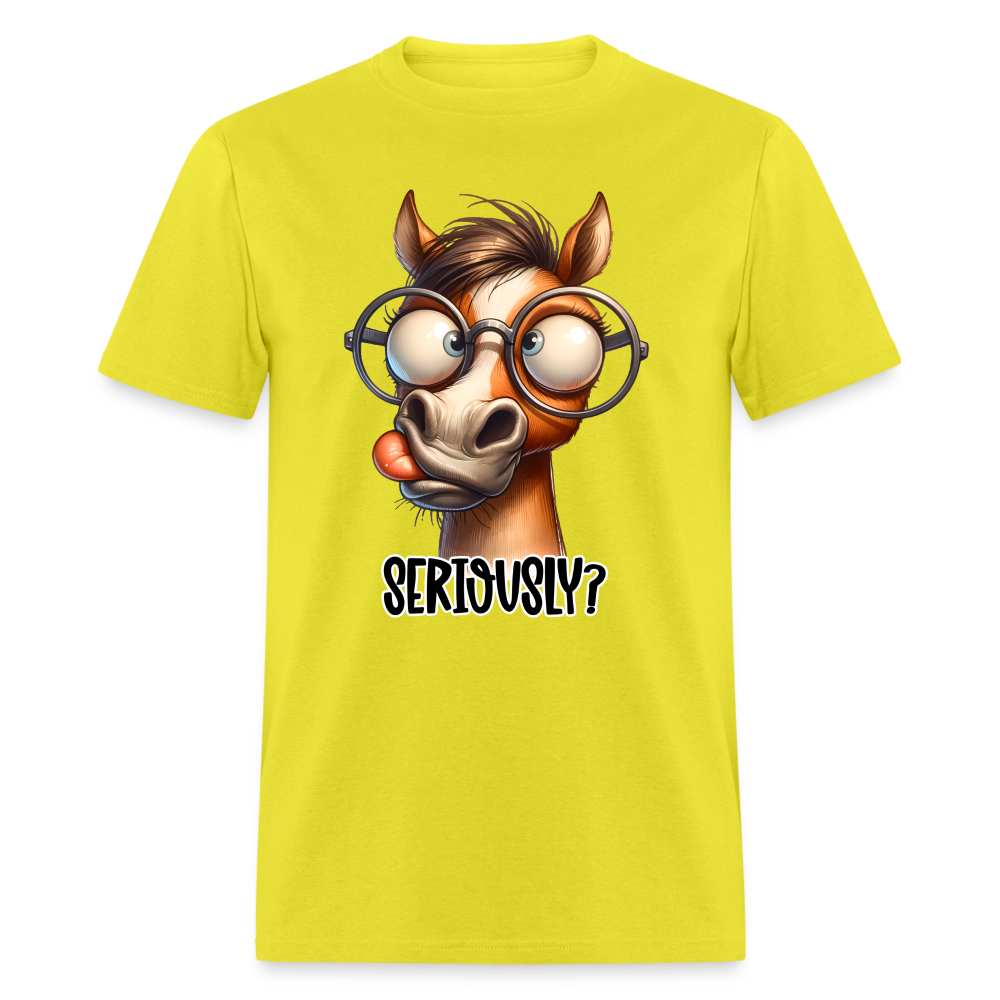 Seriously? T-Shirt (Funny Horse) - yellow