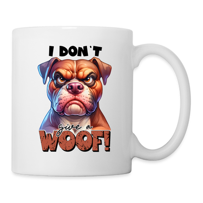 I Don't Give a Woof (Grump Dog with Attitude) Coffee Mug - white