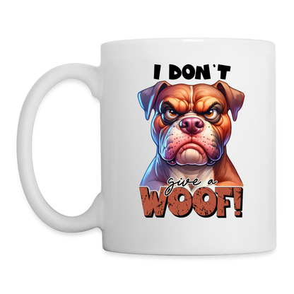 I Don't Give a Woof (Grump Dog with Attitude) Coffee Mug - white