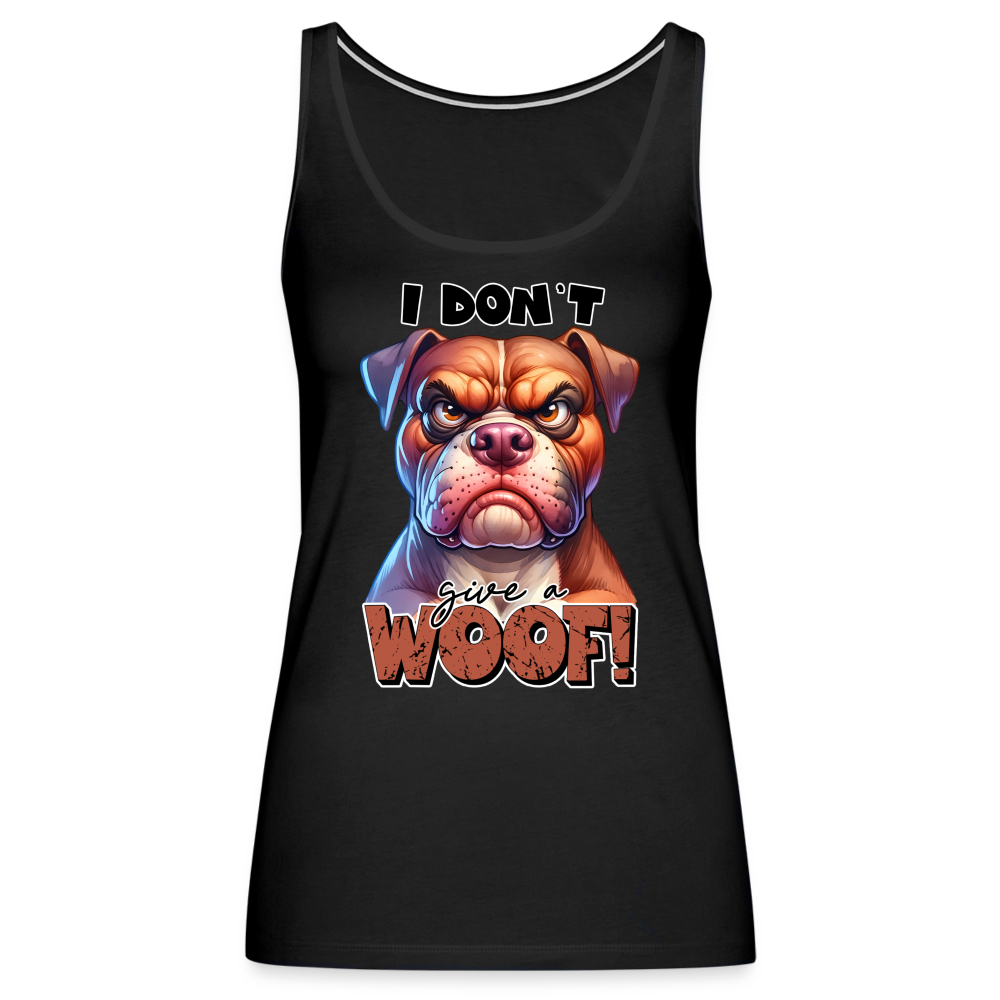 I Don't Give a Woof (Grump Dog with Attitude) Women’s Premium Tank Top - black
