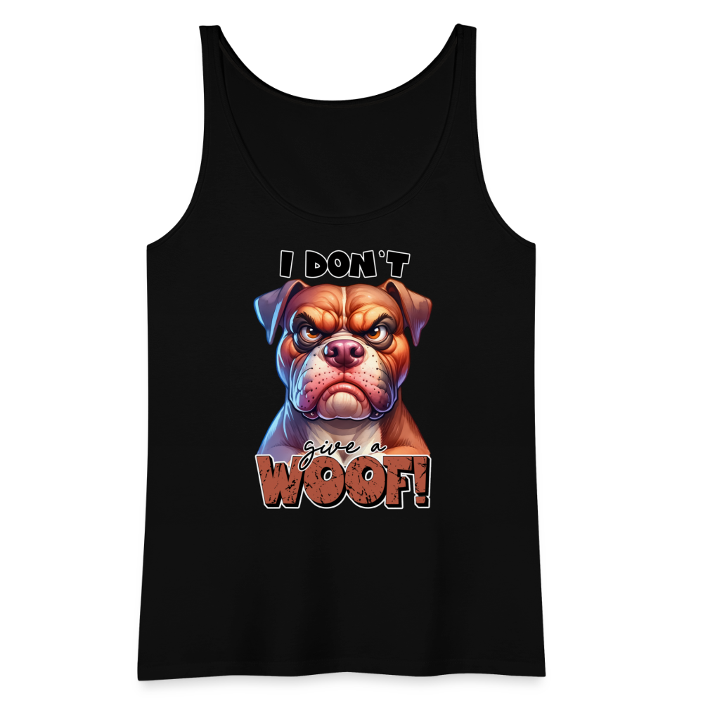 I Don't Give a Woof (Grump Dog with Attitude) Women’s Premium Tank Top - black