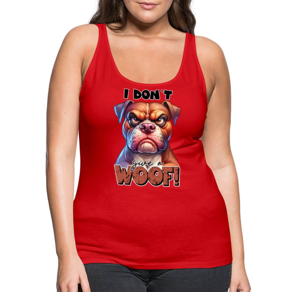 I Don't Give a Woof (Grump Dog with Attitude) Women’s Premium Tank Top - red