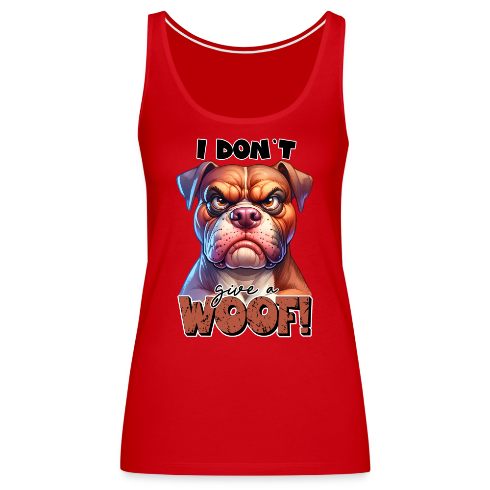 I Don't Give a Woof (Grump Dog with Attitude) Women’s Premium Tank Top - red