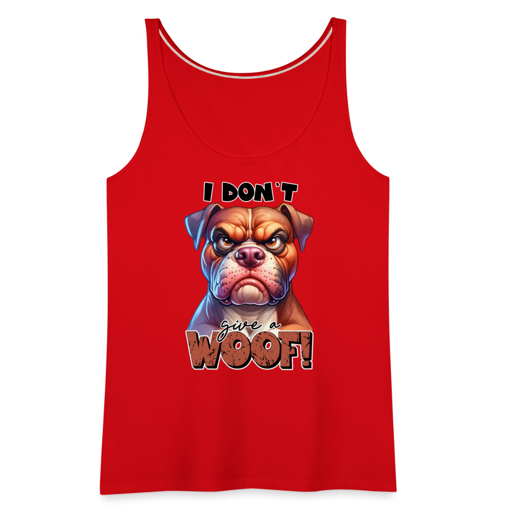 I Don't Give a Woof (Grump Dog with Attitude) Women’s Premium Tank Top - red