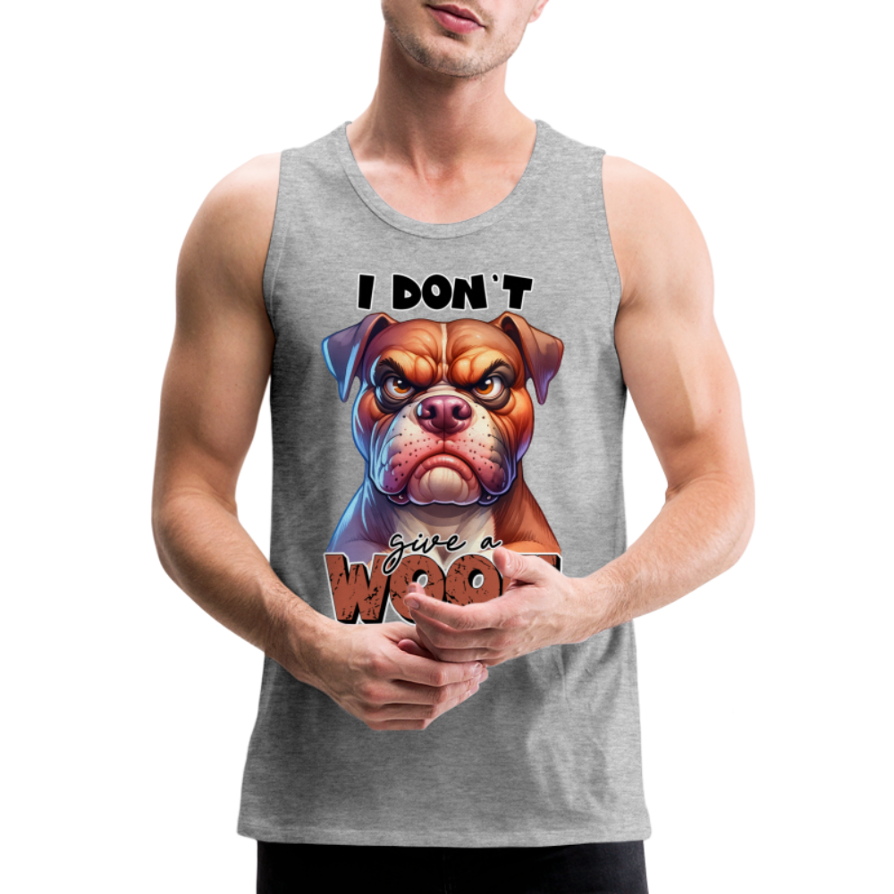 I Don't Give a Woof (Grump Dog with Attitude) Men’s Premium Tank Top - heather gray