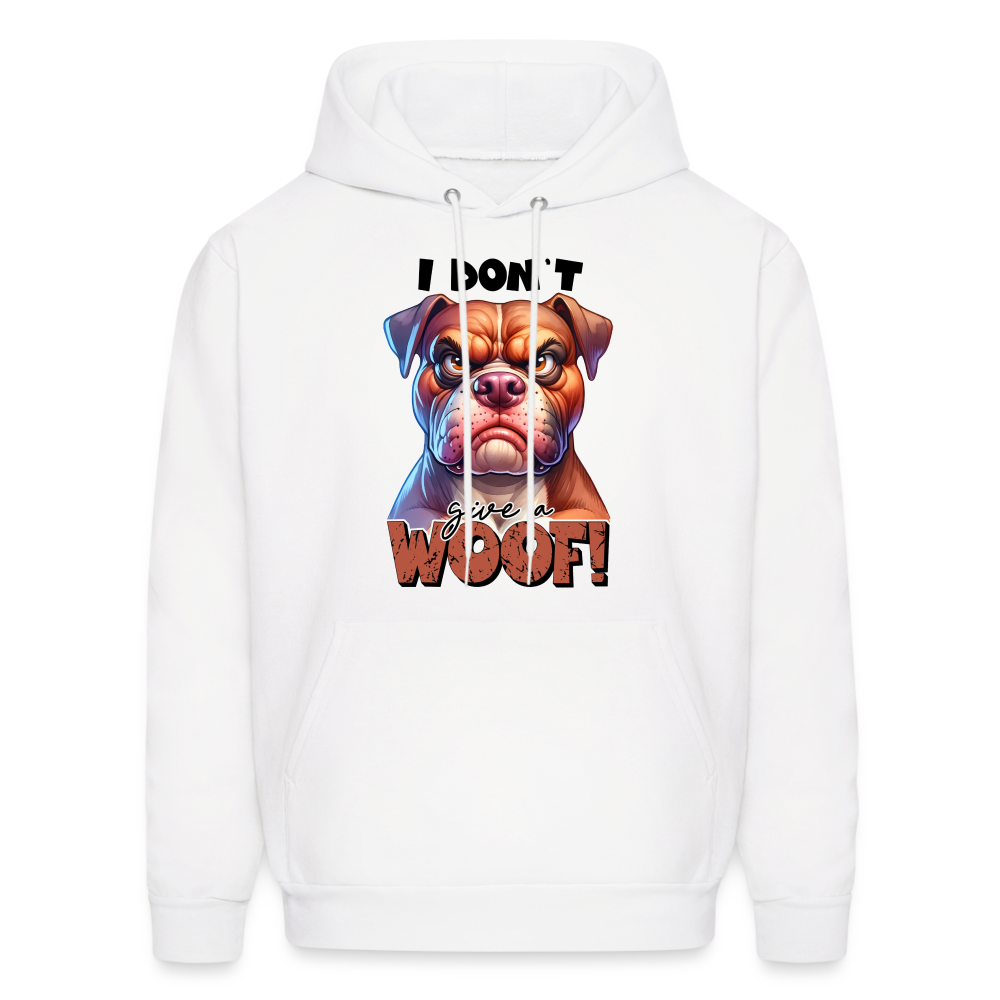 I Don't Give a Woof (Grump Dog with Attitude) Unisex Hoodie - white