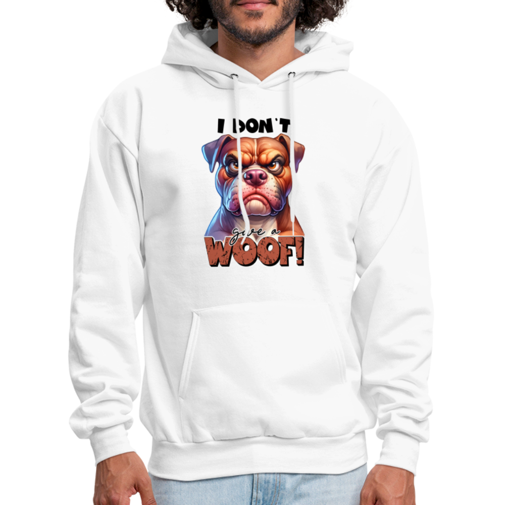 I Don't Give a Woof (Grump Dog with Attitude) Unisex Hoodie - white