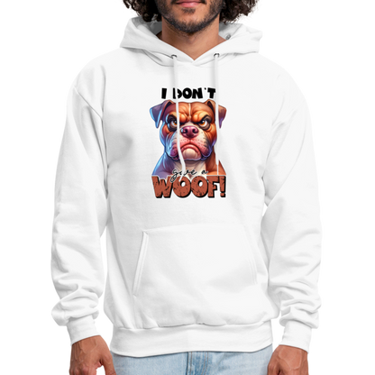 I Don't Give a Woof (Grump Dog with Attitude) Unisex Hoodie - white