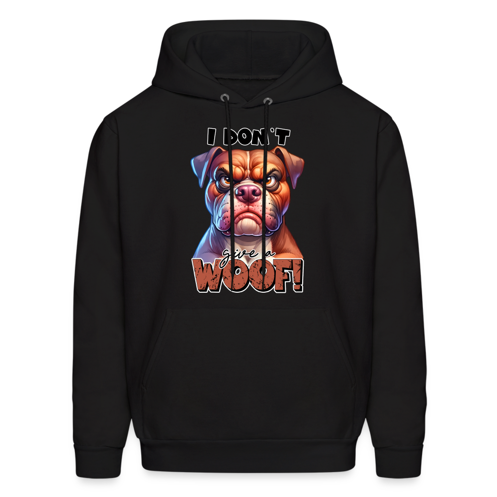 I Don't Give a Woof (Grump Dog with Attitude) Unisex Hoodie - black