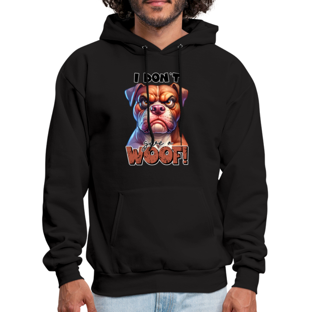 I Don't Give a Woof (Grump Dog with Attitude) Unisex Hoodie - black