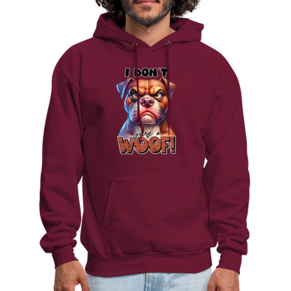 I Don't Give a Woof (Grump Dog with Attitude) Unisex Hoodie - burgundy