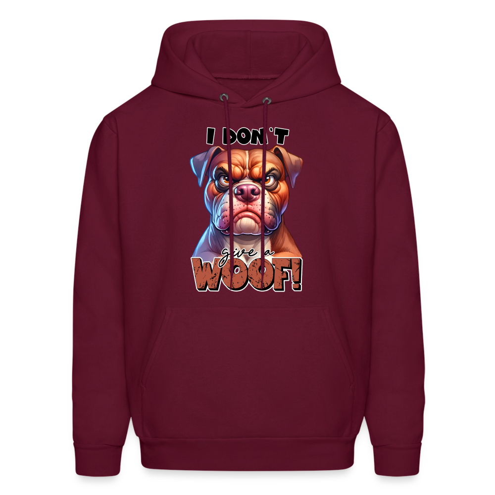 I Don't Give a Woof (Grump Dog with Attitude) Unisex Hoodie - burgundy