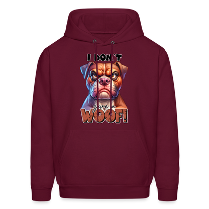 I Don't Give a Woof (Grump Dog with Attitude) Unisex Hoodie - burgundy