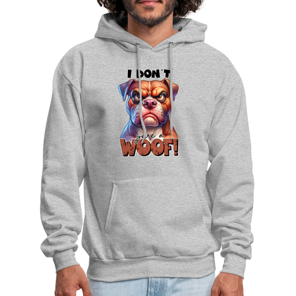 I Don't Give a Woof (Grump Dog with Attitude) Unisex Hoodie - heather gray