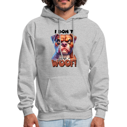 I Don't Give a Woof (Grump Dog with Attitude) Unisex Hoodie - heather gray