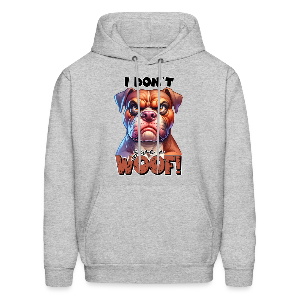 I Don't Give a Woof (Grump Dog with Attitude) Unisex Hoodie - heather gray