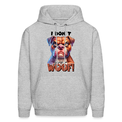 I Don't Give a Woof (Grump Dog with Attitude) Unisex Hoodie - heather gray