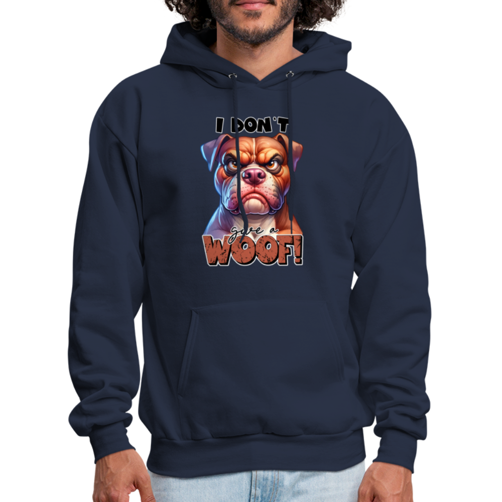 I Don't Give a Woof (Grump Dog with Attitude) Unisex Hoodie - navy