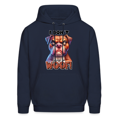 I Don't Give a Woof (Grump Dog with Attitude) Unisex Hoodie - navy