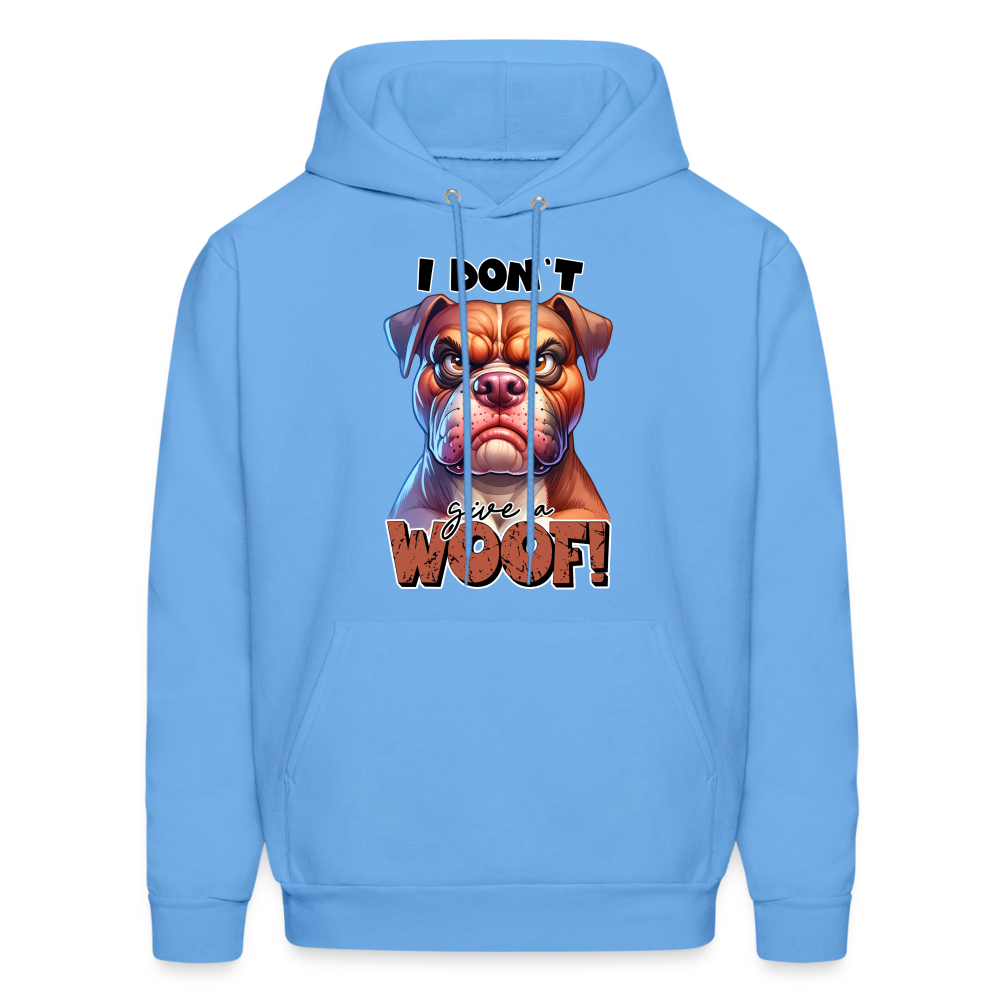 I Don't Give a Woof (Grump Dog with Attitude) Unisex Hoodie - carolina blue