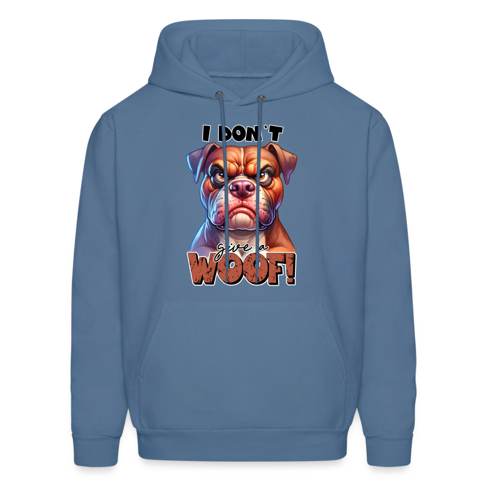 I Don't Give a Woof (Grump Dog with Attitude) Unisex Hoodie - denim blue