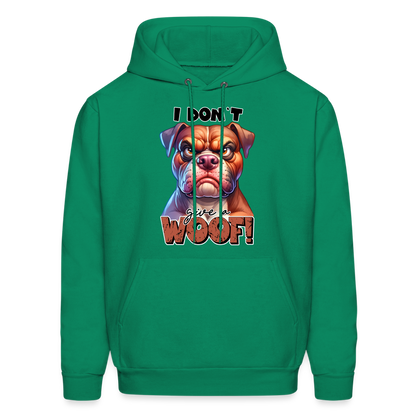 I Don't Give a Woof (Grump Dog with Attitude) Unisex Hoodie - kelly green