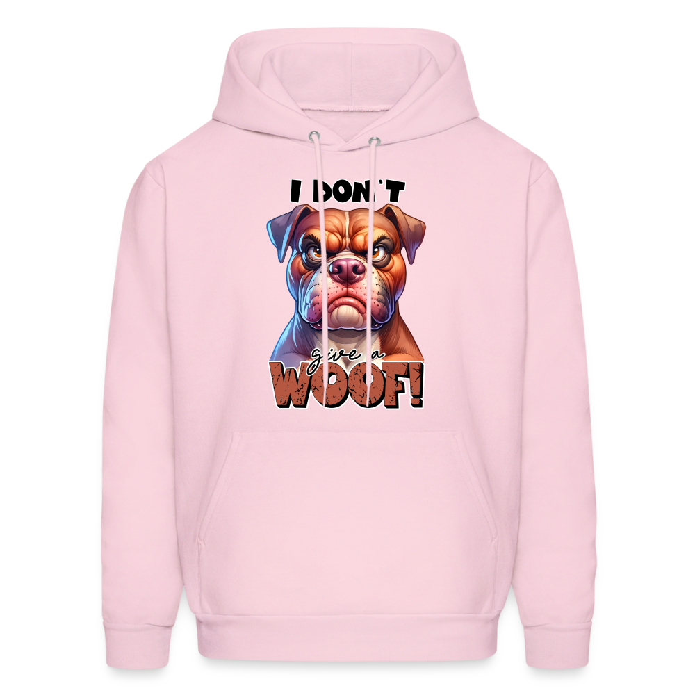 I Don't Give a Woof (Grump Dog with Attitude) Unisex Hoodie - pale pink