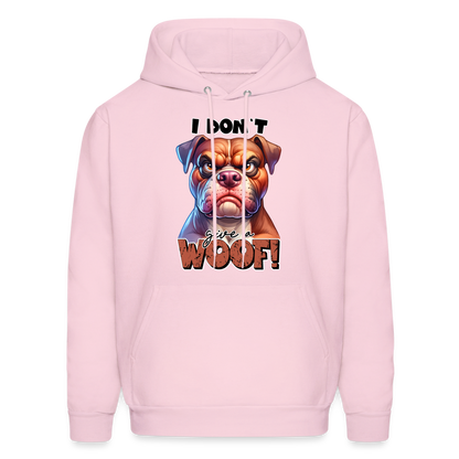 I Don't Give a Woof (Grump Dog with Attitude) Unisex Hoodie - pale pink