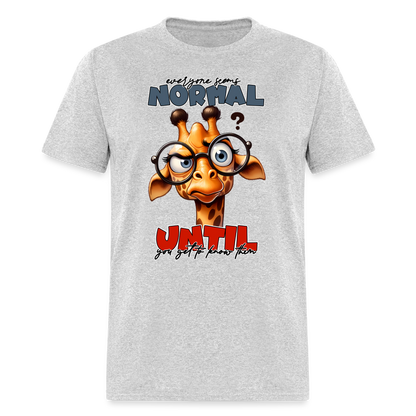 Everyone Seems Normal Until you Know Them T-Shirt (Silly Giraffe) - heather gray