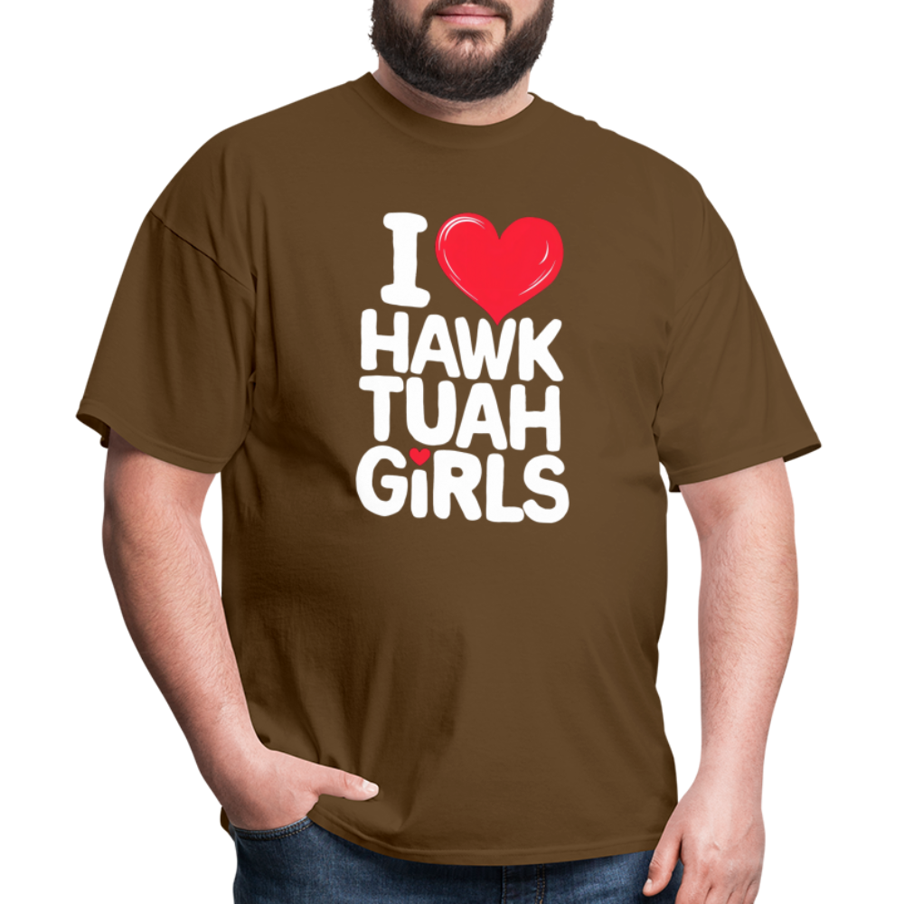 I Love Hawk Tuah Girls T-Shirt - brown