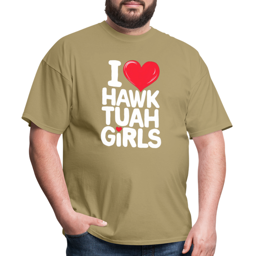 I Love Hawk Tuah Girls T-Shirt - khaki