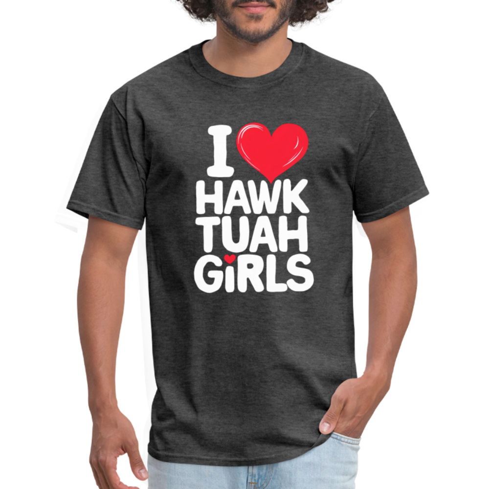 I Love Hawk Tuah Girls T-Shirt - heather black