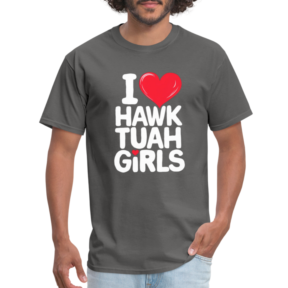 I Love Hawk Tuah Girls T-Shirt - charcoal