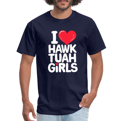 I Love Hawk Tuah Girls T-Shirt - navy