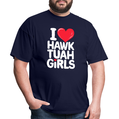 I Love Hawk Tuah Girls T-Shirt - navy