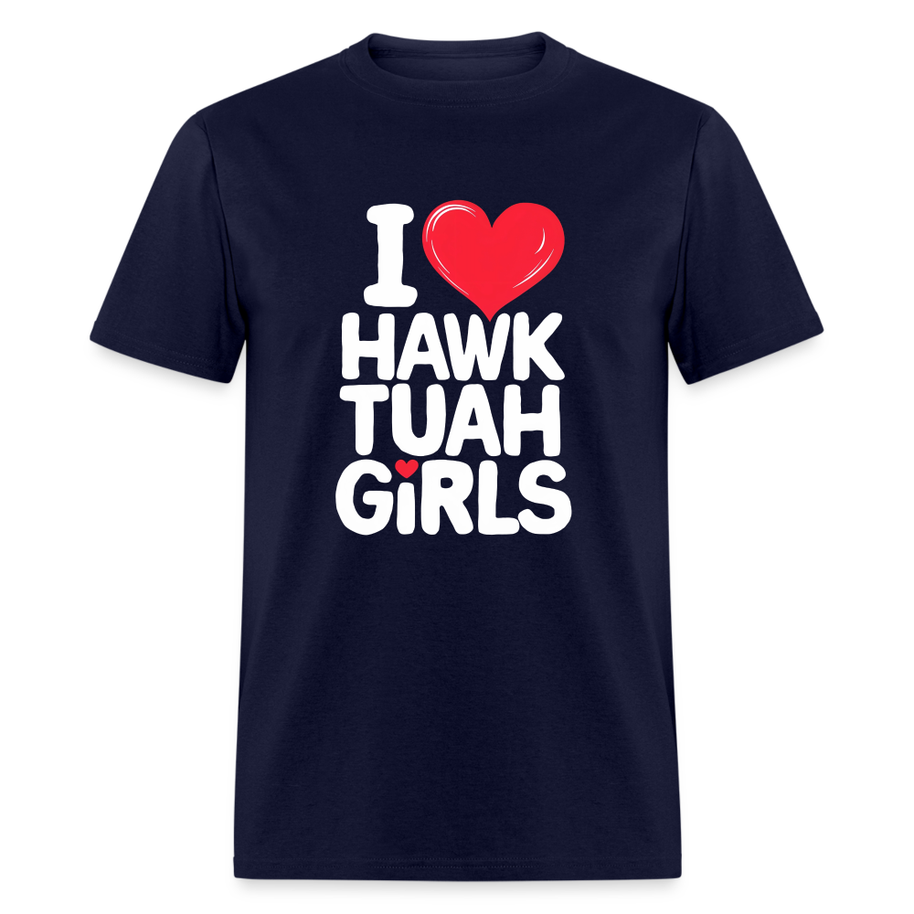 I Love Hawk Tuah Girls T-Shirt - navy